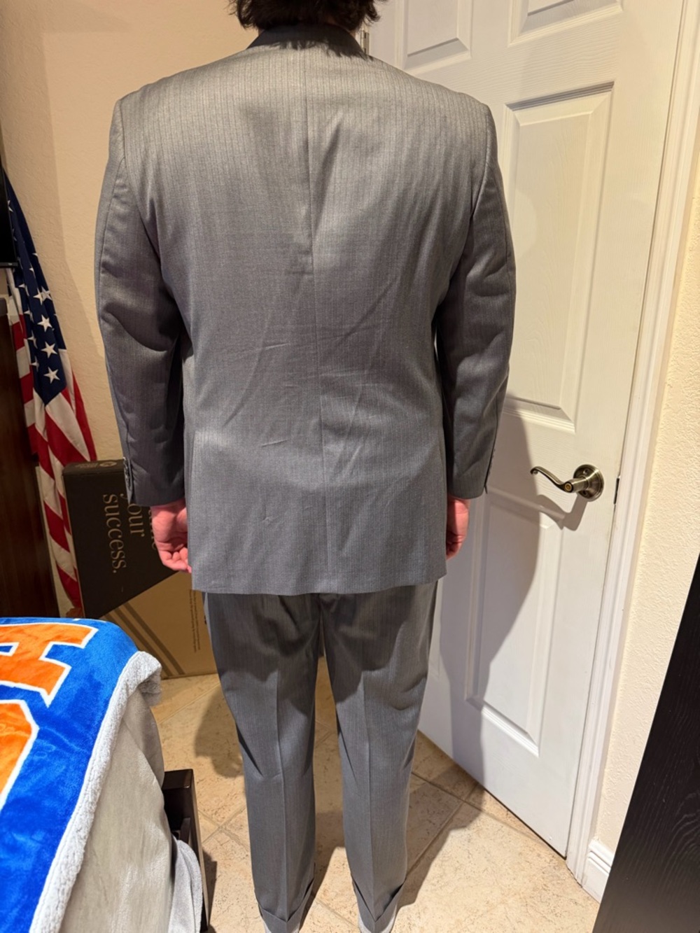 Joseph A. Bank Men’s Gray Pinstripe Two-Piece Men's Suit - Picture 3 of 5